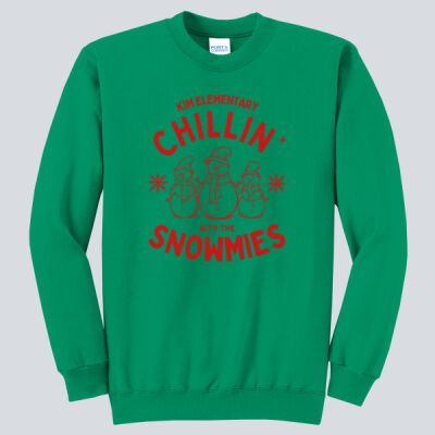 Adult Crewneck - Winter - Chillin With The Snowmies Red Thumbnail