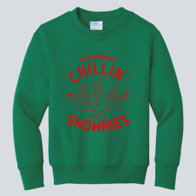Youth Crewneck - Winter - Chillin With The Snowmies Red Thumbnail