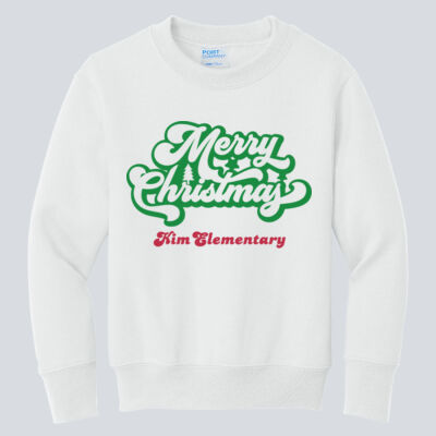 Youth Crewneck - Winter - Merry Christmas Red and Green  Thumbnail