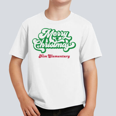 Youth T-Shirt - Winter - Merry Christmas Red and Green  Thumbnail