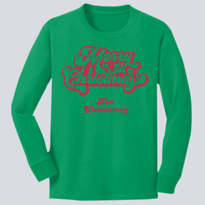 Youth Long Sleeve Shirt - Winter - Merry Christmas Red Thumbnail
