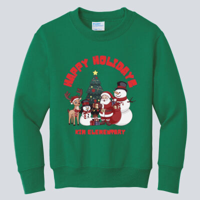 Youth Crewneck - Winter - Happy Holidays Red Thumbnail