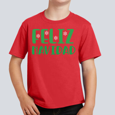 Youth T-Shirt - Winter - Feliz Navidad Green Thumbnail