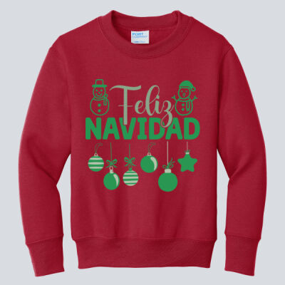 Youth Crewneck - Winter - Feliz Navidad Green Thumbnail