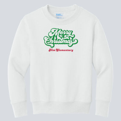 Youth Crewneck - Winter - Merry Christmas Red and Green Thumbnail