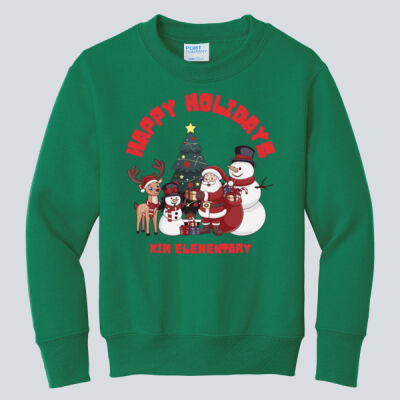 Youth Crewneck - Winter - Happy Holidays Red Thumbnail